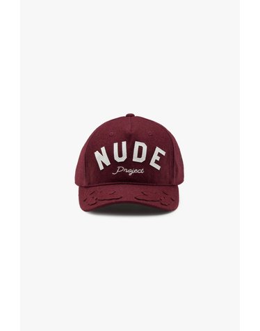 누드프로젝트 울 혼방 바시티 패치 캡모자 6945 BURGUNDY