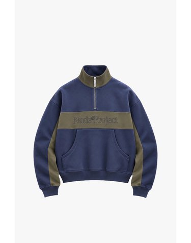 누드프로젝트 컬러블록 쿼터집업 스웨트셔츠 6989 NAVY