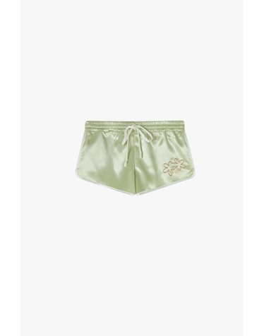 누드프로젝트 자수 나일론 미니 반바지 6680 GREEN