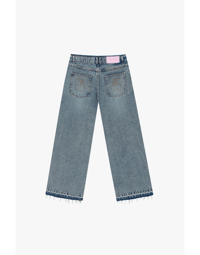 누드 프로젝트 누드프로젝트 워시드 배기핏 체리 자수 청바지 6487 LIGHT BLUE 블루 착용컷