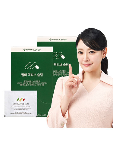 애즈유 멀티비타민 다이어트 영양제 멀티액티브슬림 14포 2개