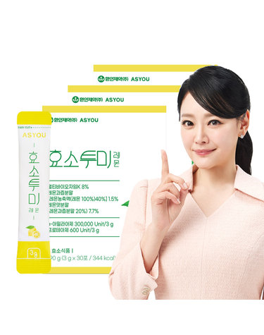 애즈유 레몬 소화효소 분말스틱 효소투미 레몬 30포 3개