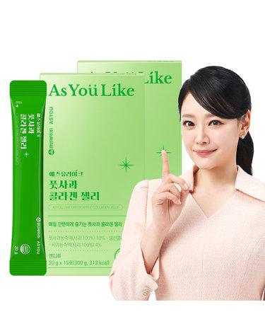 애즈유라이크 300달톤 풋사과 민트 초저분자 피쉬 콜라겐 젤리 15포 2개