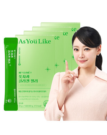 애즈유라이크 300달톤 풋사과 민트 초저분자 피쉬 콜라겐 젤리 15포 4개
