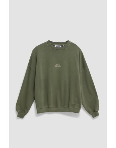블루바나나 워시드 오버사이즈 프린트 맨투맨 AW26WG021STEGR06 OLIVE GREEN