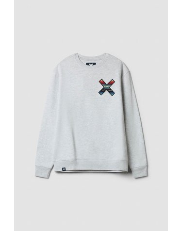 블루바나나 클래식 자수 라운드넥 긴팔 맨투맨 SS25UG021CLAGY07 LIGHT GREY MELANGE