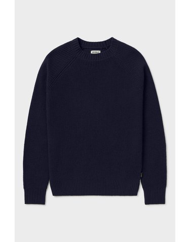 에코알프 레귤러핏 라글란 울 니트 스웨터 MCMGAKNTIRU00632W26 DEEP-NAVY