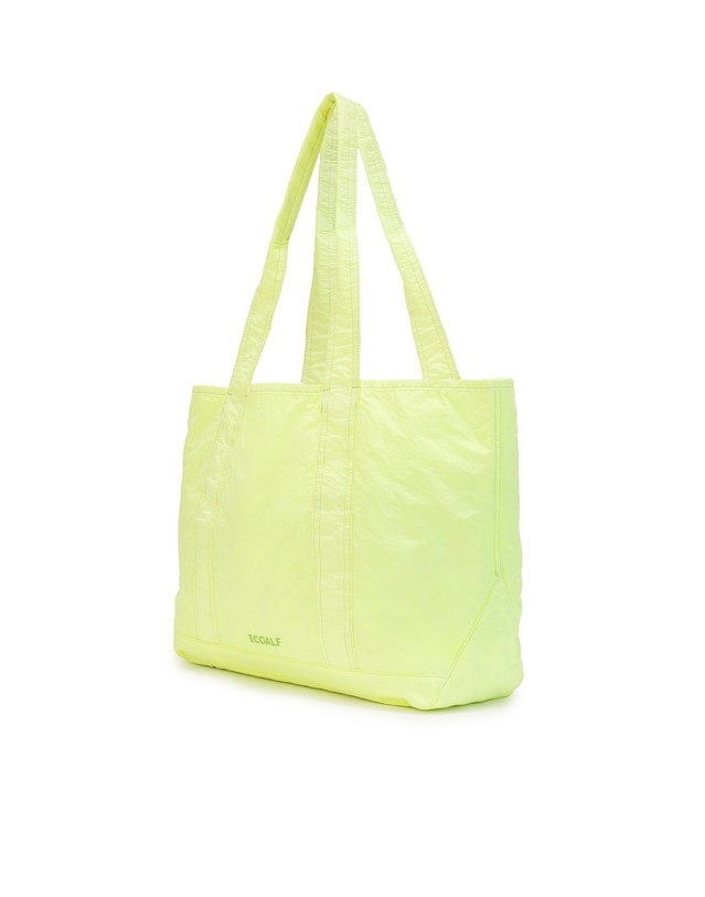 블루 바나나 에코알프 접이식 경량 숄더 토트백 MCWACSOIPAT0072S25 YELLOWFLUOR 연두 착용컷
