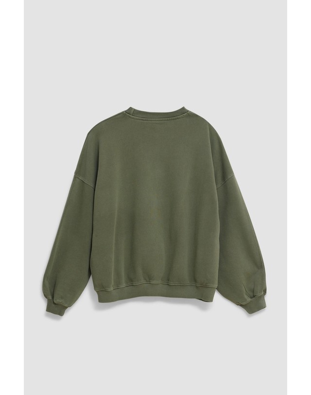 블루 바나나 블루바나나 워시드 오버사이즈 프린트 맨투맨 AW26WG021STEGR06 OLIVE GREEN 카키 착용컷