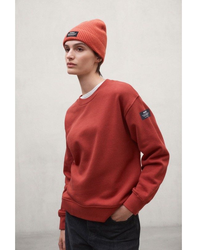 블루 바나나 에코알프 릴렉스핏 라운드넥 긴팔 맨투맨 MCWGASTGODOY0846W26 DARKORANGE 오렌지 착용컷