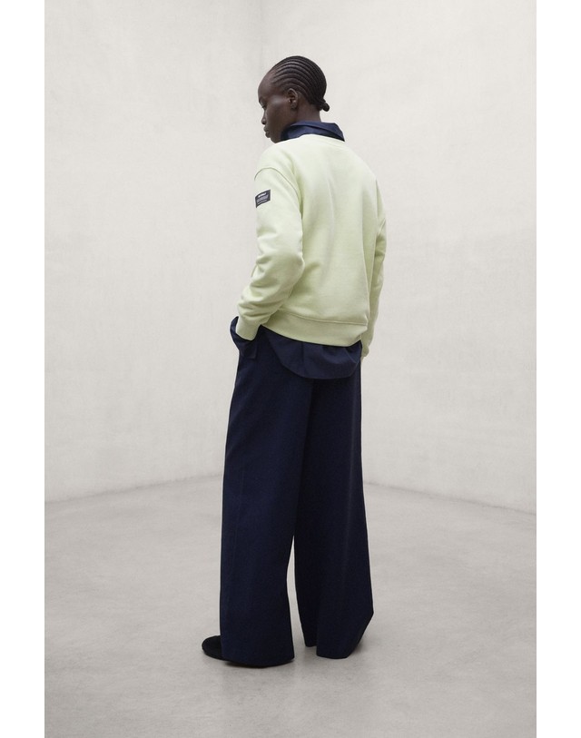 블루 바나나 에코알프 릴렉스핏 라운드넥 긴팔 맨투맨 MCWGASTGODOY0846W26 PASTEL-YELLOW 노랑 착용컷