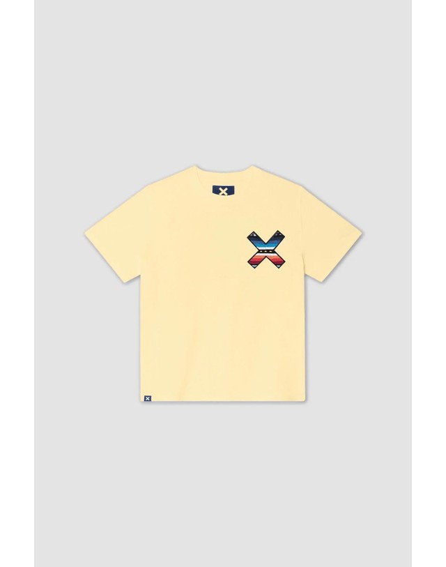 블루 바나나 블루바나나 레귤러핏 라운드넥 반팔 티셔츠 AW25UG011CLAYL03 LIGHT YELLOW 노랑 착용컷