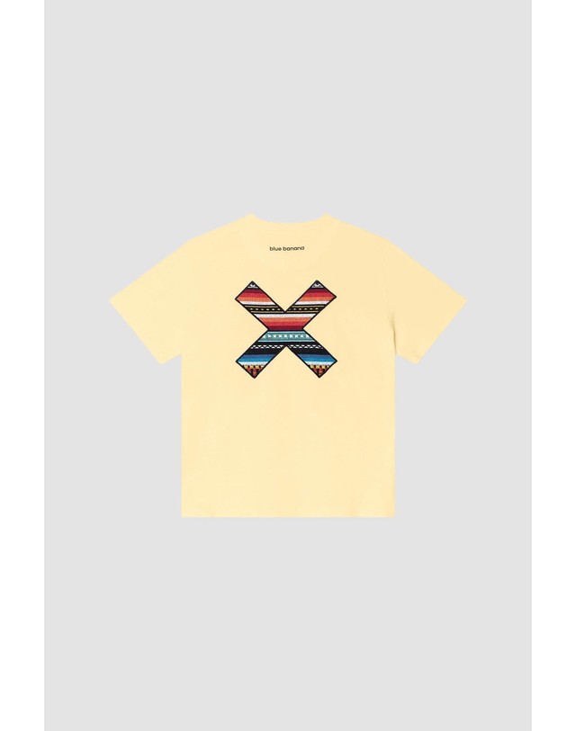 블루 바나나 블루바나나 레귤러핏 라운드넥 반팔 티셔츠 AW25UG011CLAYL03 LIGHT YELLOW 노랑 착용컷