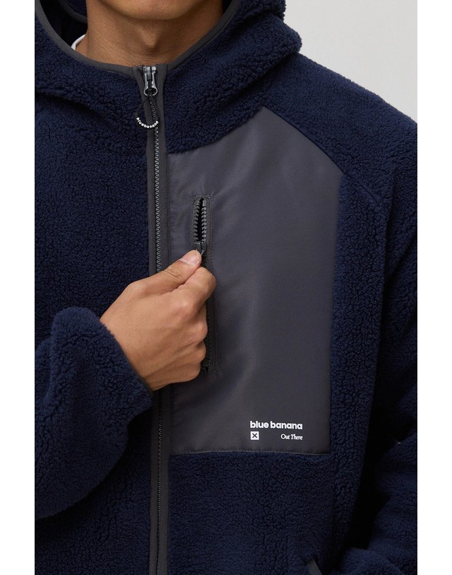 블루 바나나 블루바나나 트레킹 플리스 후드 집업 AW26MG042FPHBL11 NAVY 네이비 착용컷