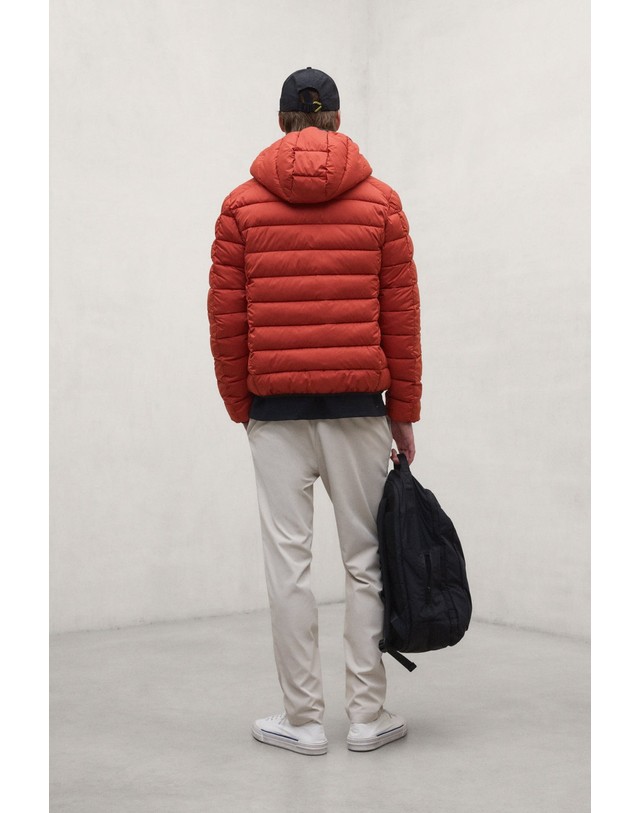 블루 바나나 에코알프 후드 경량 패딩 자켓 MCMGAJKASP000987W26 BURNEDORANGE 오렌지 착용컷
