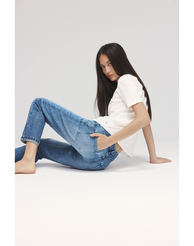 블루 바나나 에코알프 스트레이트 워시드 데님 청바지 MCWGAPADAKOT1005S26 LIGHT-DENIM 착용컷