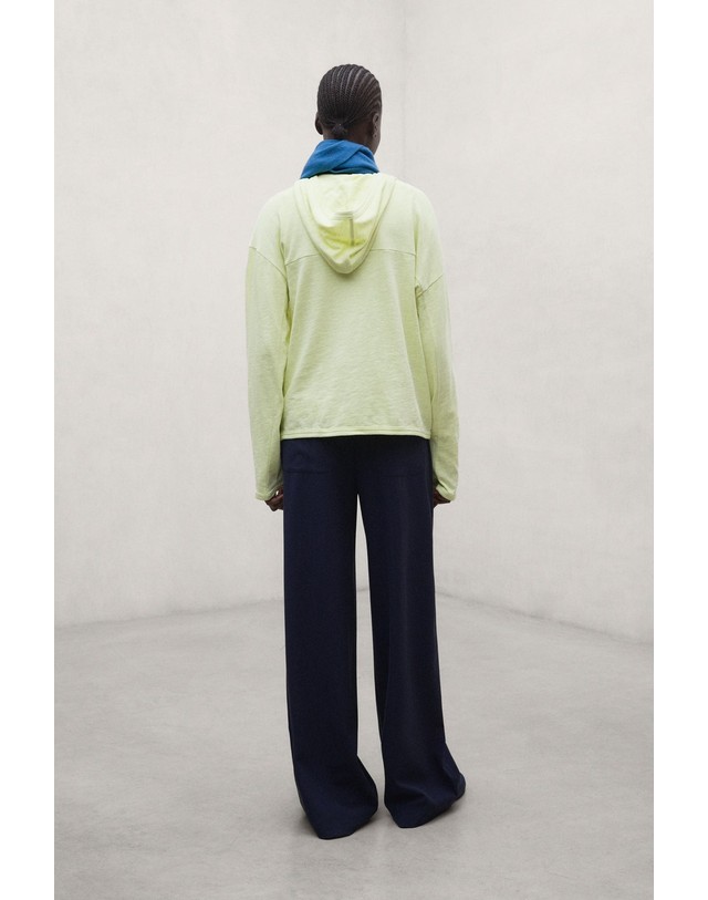 블루 바나나 에코알프 드롭숄더 레귤러핏 후드 티셔츠 MCWGATSVENEC0874W26 PASTEL-YELLOW 노랑 착용컷