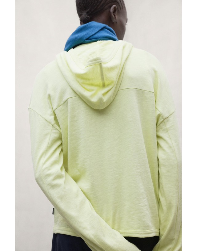 블루 바나나 에코알프 드롭숄더 레귤러핏 후드 티셔츠 MCWGATSVENEC0874W26 PASTEL-YELLOW 노랑 착용컷