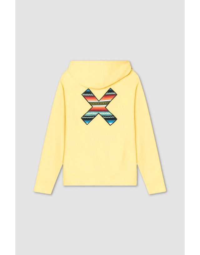 블루 바나나 블루바나나 클래식 레귤러핏 후드티 AW25UG016CLAYL03 LIGHT YELLOW 노랑 착용컷