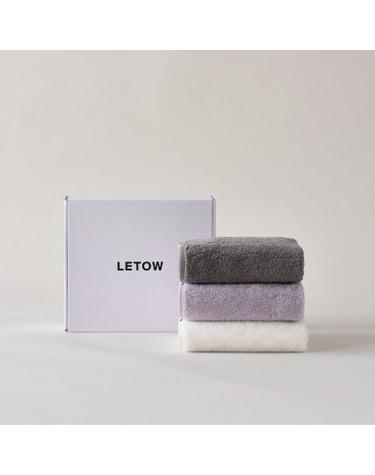 [르토우] 더코어40수 210g 페이스타월 GIFT SET 화이트 그레이 라벤더