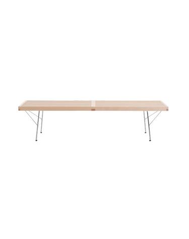 허먼밀러 허먼밀러 넬슨 플랫폼 벤치 (60인치) 크롬 베이스 메이플 슬랫 Nelson Platform Bench (60in)