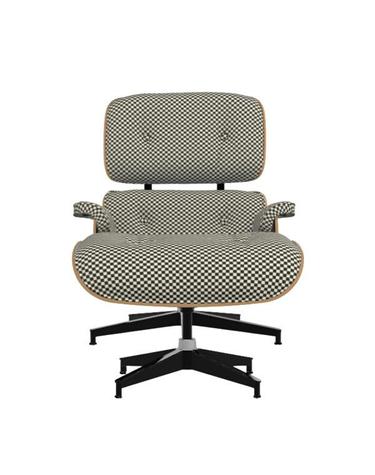 허먼밀러 임스 라운지 체어 & 오토만 체커 블랙(톨) Walnut Checker - Black White Eames Lounge Chair and Ottoman Tall