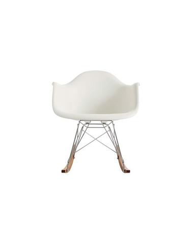 허먼밀러 임스 몰디드 플라스틱 암체어 (로커 베이스) 화이트셸 메이플 로커 + 크롬 베이스 Eames Molded Plastic Armchair - Rocker Base