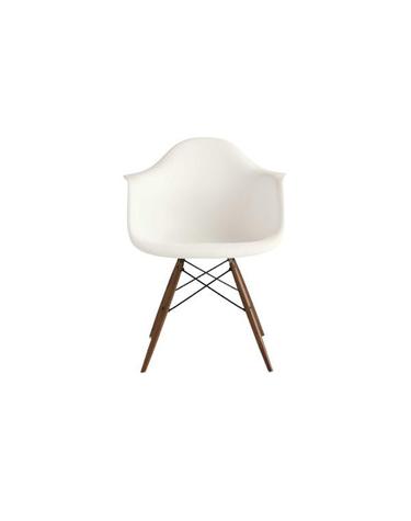 허먼밀러 임스 몰디드 플라스틱 사이드 체어 (다웰 베이스) 화이트셸 월넛 다웰 베이스 Eames Molded Plastic Side Chair - Dowel Base