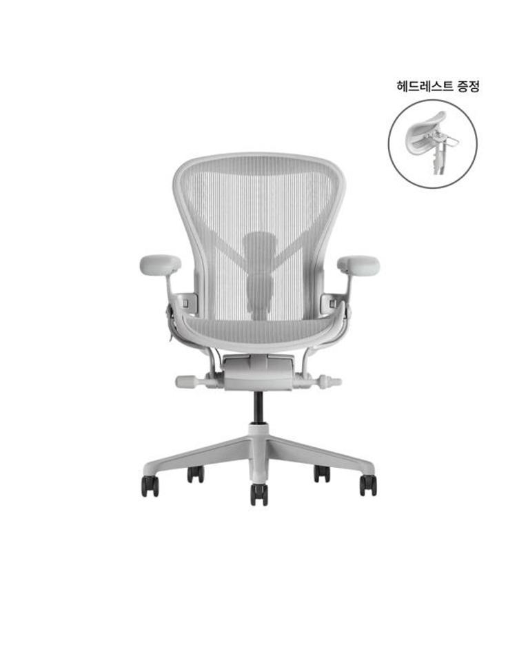 Herman Miller 헤드레스트 증정 허먼밀러 에어론 풀 옵션 B사이즈 미네랄 FIWOXX00580