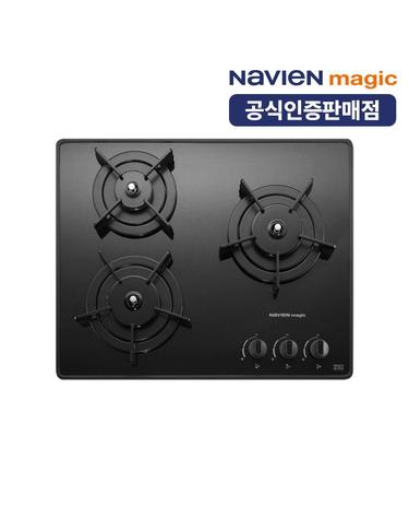 [나비엔 매직] 3구 빌트인 가스레인지 쿡탑 550장용 전원타입  LNG용 GRB-6013NA