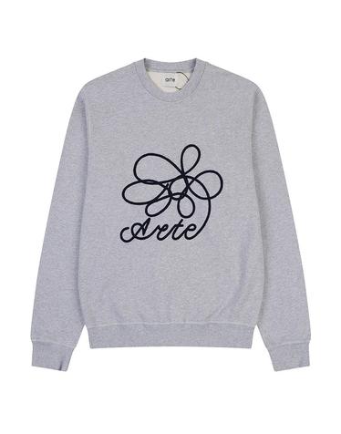 [ARTE] 아르테 Flower Logo 크루넥 스웨트셔츠 그레이 / A14CMT0001GR
