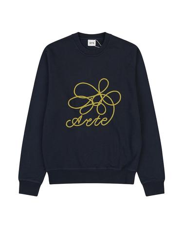 [ARTE] 아르테 Flower Logo 크루넥 스웨트셔츠 네이비 / A14CMT0001NV