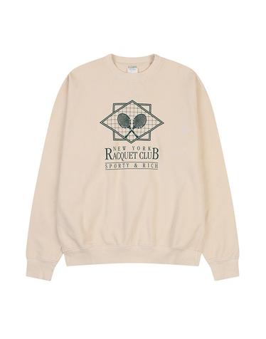 [Sporty & Rich] 스포티앤리치 NY 라켓 클럽 크루넥 아이보리 / SRD5MT0012IV