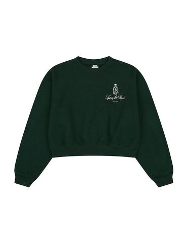 [Sporty & Rich] 스포티앤리치 Vendome 크롭 크루넥 그린 / SRD5MT0018GN