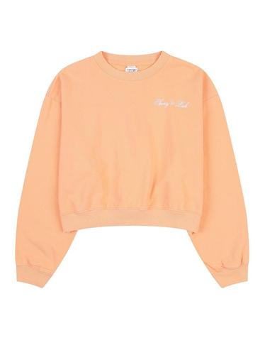 [Sporty & Rich] 스포티앤리치 커시브 로고 크롭 크루넥 맨투맨 오렌지 / SRD4MT0200OR