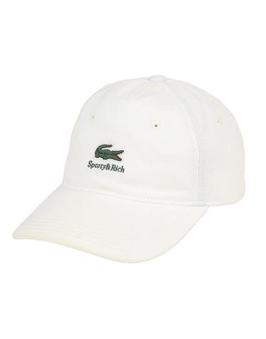 [Sporty Rich] 스포티앤리치 Lacoste Serif 햇 화이트 / SRD1HT0300WH