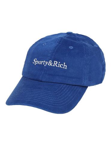 [Sporty Rich] 스포티앤리치 세리프 로고 코듀로이 햇 블루 / SRD4HT0011BL