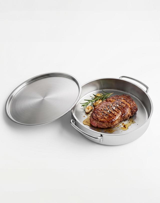 쿡앤테이블 쿡앤테이블 스사모 통3중 스텐 스테인리스 플레이트 원형팬 28cm 착용컷