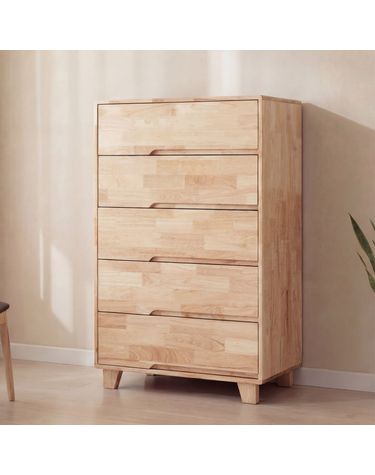 카미 안방서랍장 900 원목 넓은서랍장 850x500x1350mm, 5단, 내추럴-850 5단