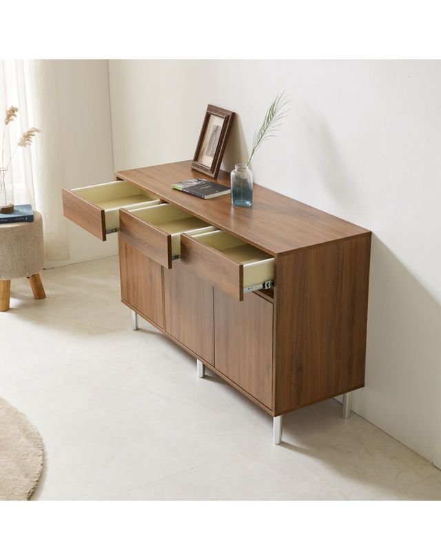 가구본 벨 1200 65인치티비장 티브다이 폭좁은 슬림 낮은 안방 1200x400x730mm, 우드 착용컷