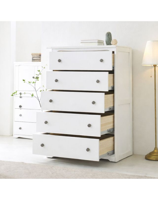 가구본 힐 도장 대형 서랍장 900 드레스룸 안방서랍장 880x510x1300mm, 5단, 화이트 착용컷