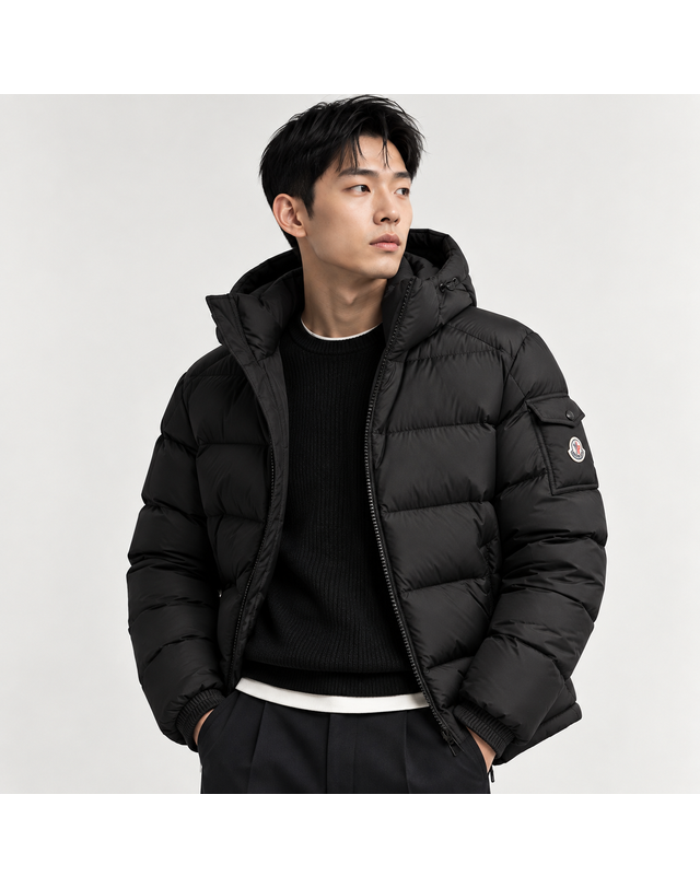 몽클레어 몽클레르 마야 매트 숏 다운 자켓 블랙 L2-091-1A53600-539ZD-999 착용컷