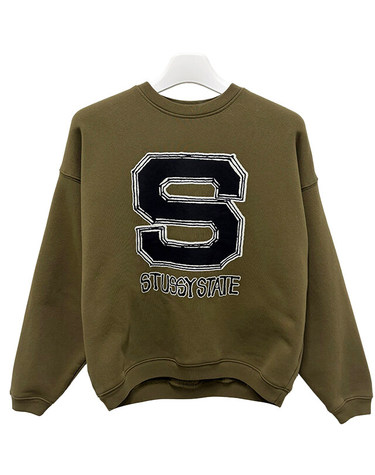 [명품] 26SS 스투시 STUSSY STATE 스투시 스테이트 맨투맨 올리브 118596 0403