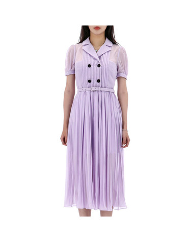 [명품] 셀프포트레이트 라일락 쉬폰 미디 원피스 PF23077ML PURPLE