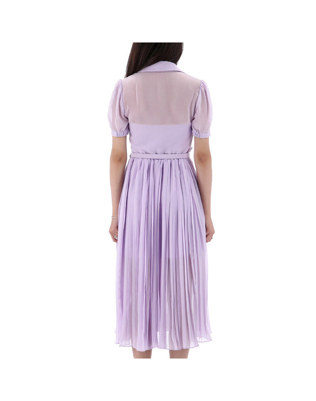 셀프포트레이트 [명품] 셀프포트레이트 라일락 쉬폰 미디 원피스 PF23077ML PURPLE 밝은 퍼플 착용컷