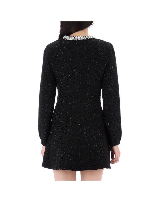 셀프포트레이트 [명품] 25SS 셀프포트레이트 시퀸 니트 미니 원피스 RS25035SB BLACK 진한 그레이 착용컷