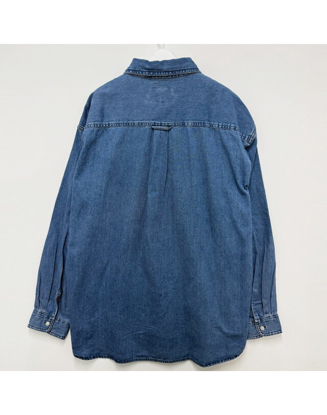 칼하트 윕 [명품] 25FW 칼하트 윕 LUCAS 루카스 로고 셔츠 블루 I034525 106 네이비 착용컷
