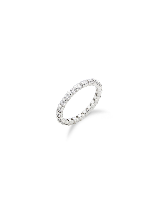이에르 로르 에센스 실버(W) 모던 테니스 반지 2.5mm 화이트 HL4R42408W9 착용컷