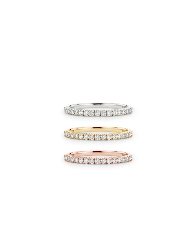 이에르 로르 에센스 랩다이아 14K 1.5MM HALF 이터너티 반지 HL4R44413 착용컷