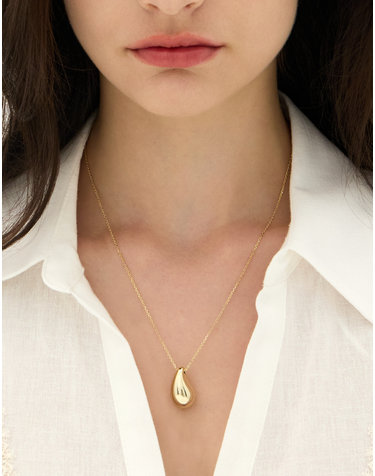 샴페인 풀문 (Y) 빅 보울 롱 목걸이 (Silver Chain) HL2N56225YB800
